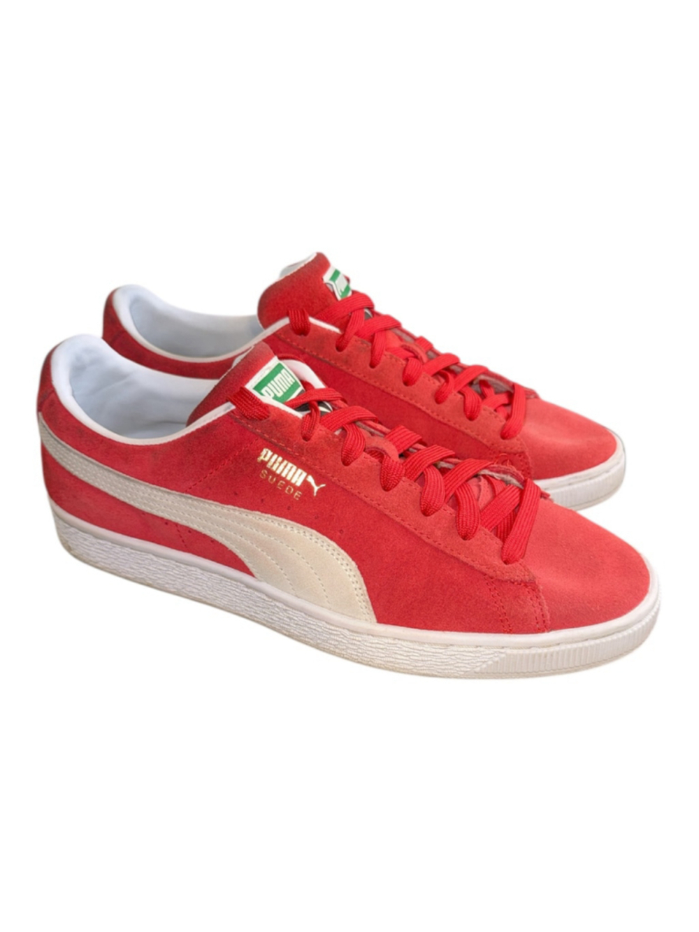 Puma Suede Classic Sneakers Men’s 10.5 Red Orange White 374915-02 Retro Shoes
